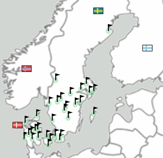 Fussballgolf-Anlagen in Skandinavien